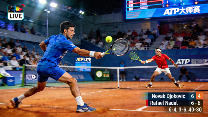 ATP大师赛德约科维奇对阵纳达尔网球比赛直播画面